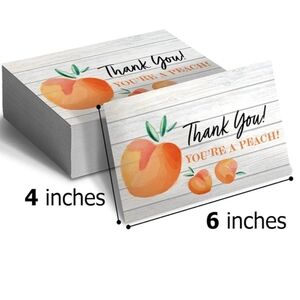 50 4x6 Peach Thank You Insert Cards